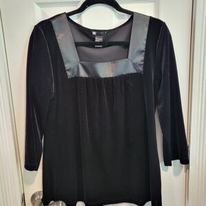 Carole Little Elegant Black Velvet Top